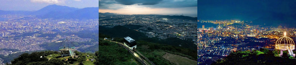 天空ドーム､スロープカー､夜景など福岡県北九州市八幡東区「皿倉山」の写真